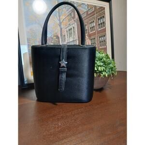 Vintage Fendi Roma Black Satin Star Evening Bag